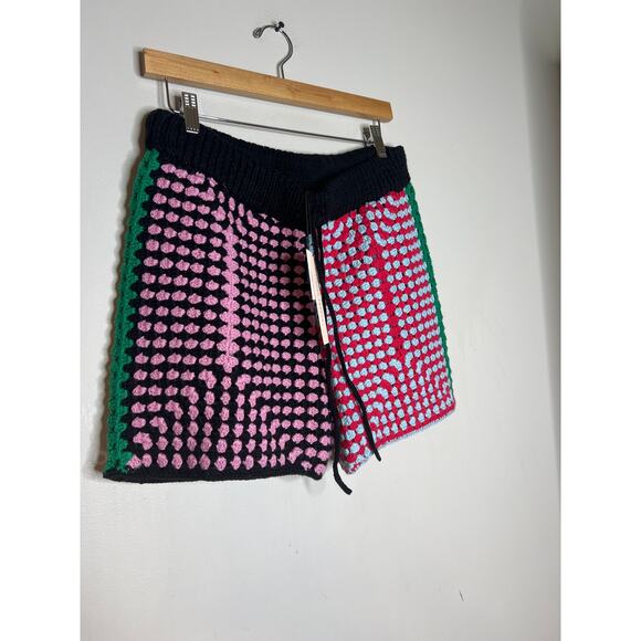NWT Lingua Franca NYC Simko Crochet Shorts Glacier Pink Multi Size: Medium - Picture 3 of 7